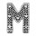PANDORA Charm Pendant Letter M with Heart Details in Silver, Elegant Jewelry for Bracelets