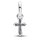 Pandora Charm Pendant Sparkling Cross in Silver, elegant jewelry pendant with glittering details