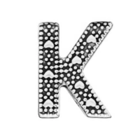 PANDORA Charm Pendant Letter K with Heart Details in...