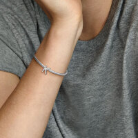 PANDORA Charm Pendant Letter K with Heart Details in Silver, Elegant Jewelry for Bracelets