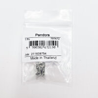 PANDORA Charm Pendant Letter R with Heart Details in Silver, Elegant Jewelry for Bracelets