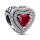 Pandora Charm-Anhänger 925 Silber Funkelndes Rotes Herz Schmuckanhänger Valentinstag Geschenk