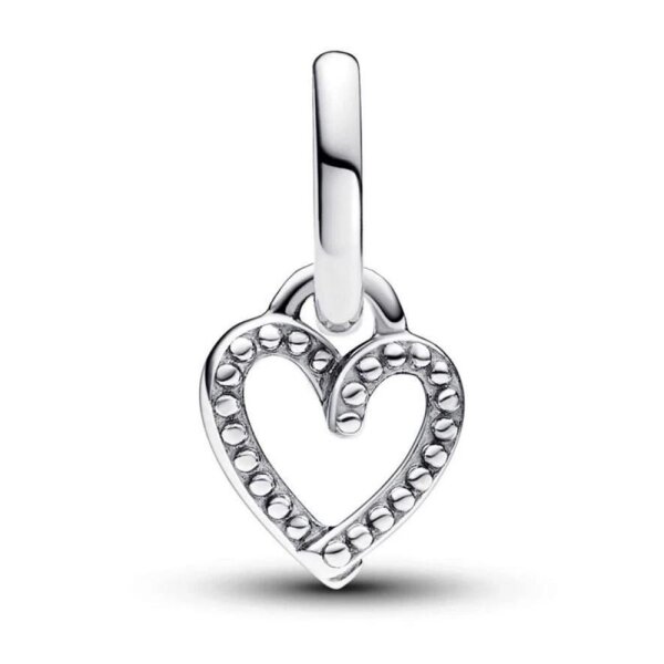 Pandora Charm Anhänger Freihändiges Herz aus Silber, filigranes Design, eleganter Schmuck für Armbänder