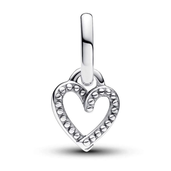 Pandora Charm Anhänger Freihändiges Herz aus Silber, filigranes Design, eleganter Schmuck für Armbänder