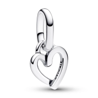 Pandora Charm Anhänger Freihändiges Herz aus Silber, filigranes Design, eleganter Schmuck für Armbänder