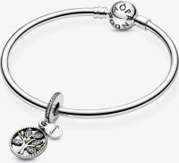 PANDORA Charm-Anhänger Familien Stammbaum aus Silber und Gold, eleganter Schmuck für besondere Anlässe