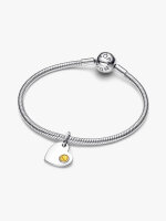 PANDORA Charm Pendant Heart Birthstone November Silver Yellow Elegant Design