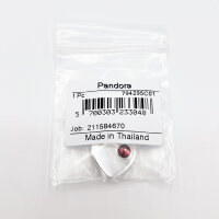 PANDORA Charm-Anhänger Herzförmiger Januar-Geburtsstein Silber Rot