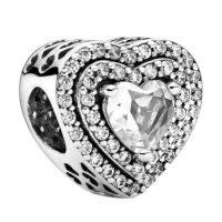 PANDORA Charm-Anhänger Funkelndes Herz aus Silber,...