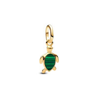 PANDORA Charm Pendant Green Turtle Gold Green Jewelry...