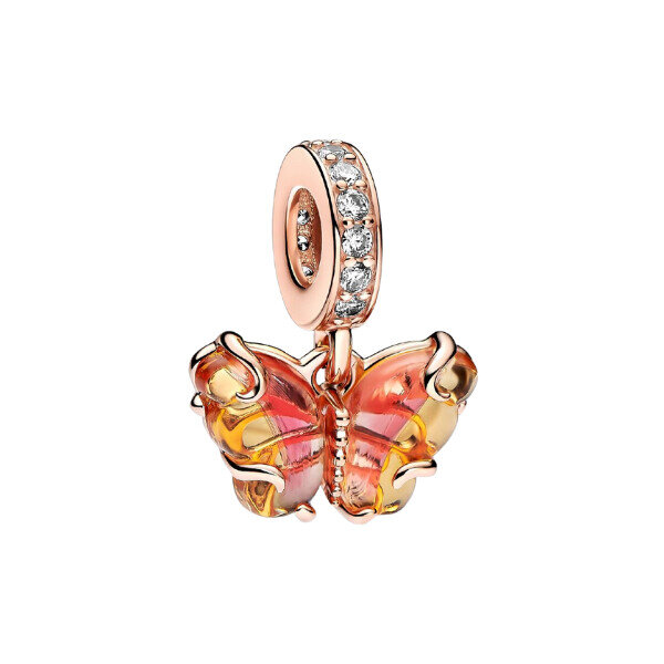 Pandora Charm-Anhänger Schmetterling rosévergoldet, mehrfarbig, filigranes Design