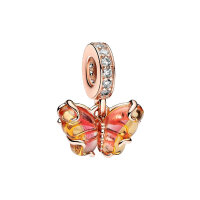 Pandora charm pendant butterfly rose gold plated,...