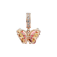 Pandora Charm-Anhänger Schmetterling rosévergoldet, mehrfarbig, filigranes Design