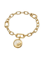 Pandora charm pendant locket Pegasus in gold and white, delicate design, elegant jewelry decoration