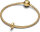 Pandora Clip-Charm rund aus Gold, eleganter Schmuckanhänger für Armbänder