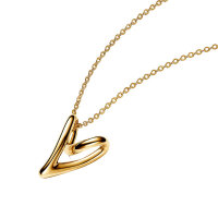 Pandora womens necklace with heart pendant, gold-plated,...