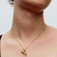 Pandora womens necklace with heart pendant, gold-plated, elegant jewelry, timeless design