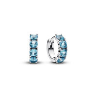 Pandora womens hoop earrings, light blue and silver,...