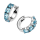 Pandora womens hoop earrings, light blue and silver, elegant design, high-quality material