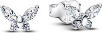 Pandora womens butterfly stud earrings in silver,...