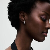 PANDORA hoop earrings in silver with a sparkling heart...