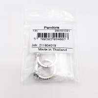 PANDORA hoop earrings in silver with a sparkling heart design