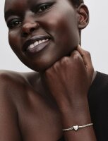 Pandora silver bracelet, 17cm snake chain with heart...