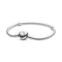 Pandora bracelet 18 cm, silver, snake chain bracelet with...