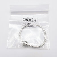 Pandora Armband 16 cm, Silber Schlangen-Gliederarmband mit Herz-Verschluss, eleganter Schmuck