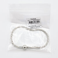 Pandora link bracelet 21cm, twisted round clasp, silver, elegant piece of jewelry