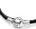 Pandora leather bracelet 35cm, double wrap, black-silver, fashion accessory