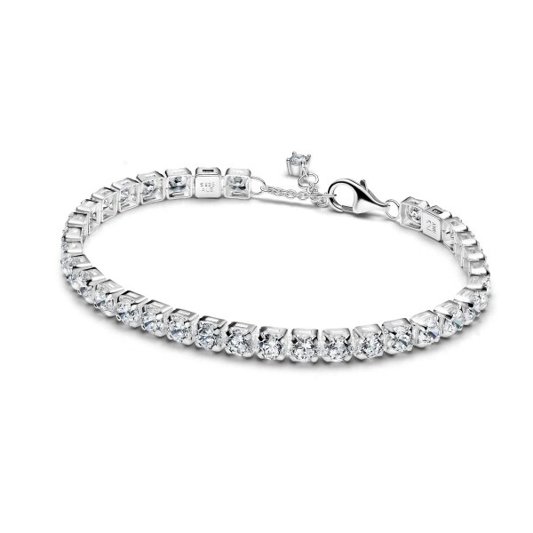 PANDORA Womens Tennis Bracelet 20cm Silver with Large Stones, Elegant Piece of Jewelry