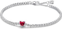 Pandora bracelet 20cm, tennis bracelet with sparkling red...