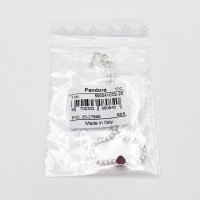 Pandora Armband 20cm, Tennisarmband mit funkelndem rotem Herz, Silber und Rot