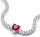 Pandora Armband 20cm, Tennisarmband mit funkelndem rotem Herz, Silber und Rot