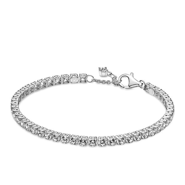 Pandora Damen-Tennisarmband 18cm aus Silber mit weißen Zirkonia-Steinen