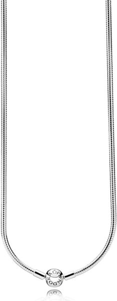 Pandora Silberkette 50cm mit Kugelverschluss, glatte Oberfläche, eleganter Schmuck