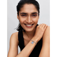 Pandora Armband 19 cm, Silber Schlangenband mit Herzverschluss, eleganter Schmuck für Damen