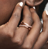 Pandora Dreifachring Crossover Pave Roségold, Ring Größe 52, elegantes Design