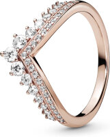 PANDORA Princess Wishbone Ring Rose Gold Size 54 Elegant...