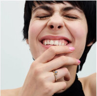 Pandora Disney Cinderella Kutschenring Größe 54, Gold mit blauen Akzenten, eleganter Schmuck