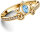 Pandora Disney Cinderella Kutschenring Größe 54, Gold mit blauen Akzenten, eleganter Schmuck