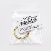 Pandora Ring Größe 52, Wellenring mit funkelnden Details, Goldfarben, eleganter Schmuck