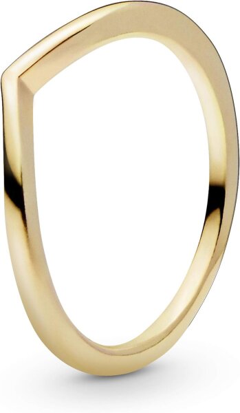 Pandora Wishbone Ring, size 56, polished gold, elegant womens ring