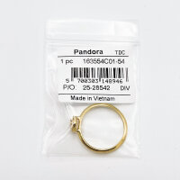 Pandora Timeless Round Pave Halo Ring Größe 54, Gold, eleganter Schmuck, funkelnde Zirkonia