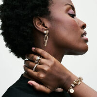 Pandora Doppelband Herz Ring Größe 56, Gold, eleganter Damenring mit Herzdesign