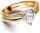 Pandora Doppelband Herz Ring Größe 56, Gold, eleganter Damenring mit Herzdesign