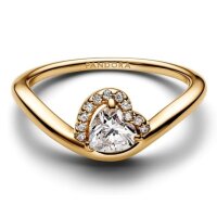 PANDORA womens ring, size 58, gold, wavy heart design