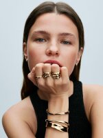 PANDORA Essence Ring Set, size 58, gold, delicate design, versatile combination options