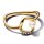 PANDORA womens ring, size 56, with small pearl, gold and white, elegant jewelry ring